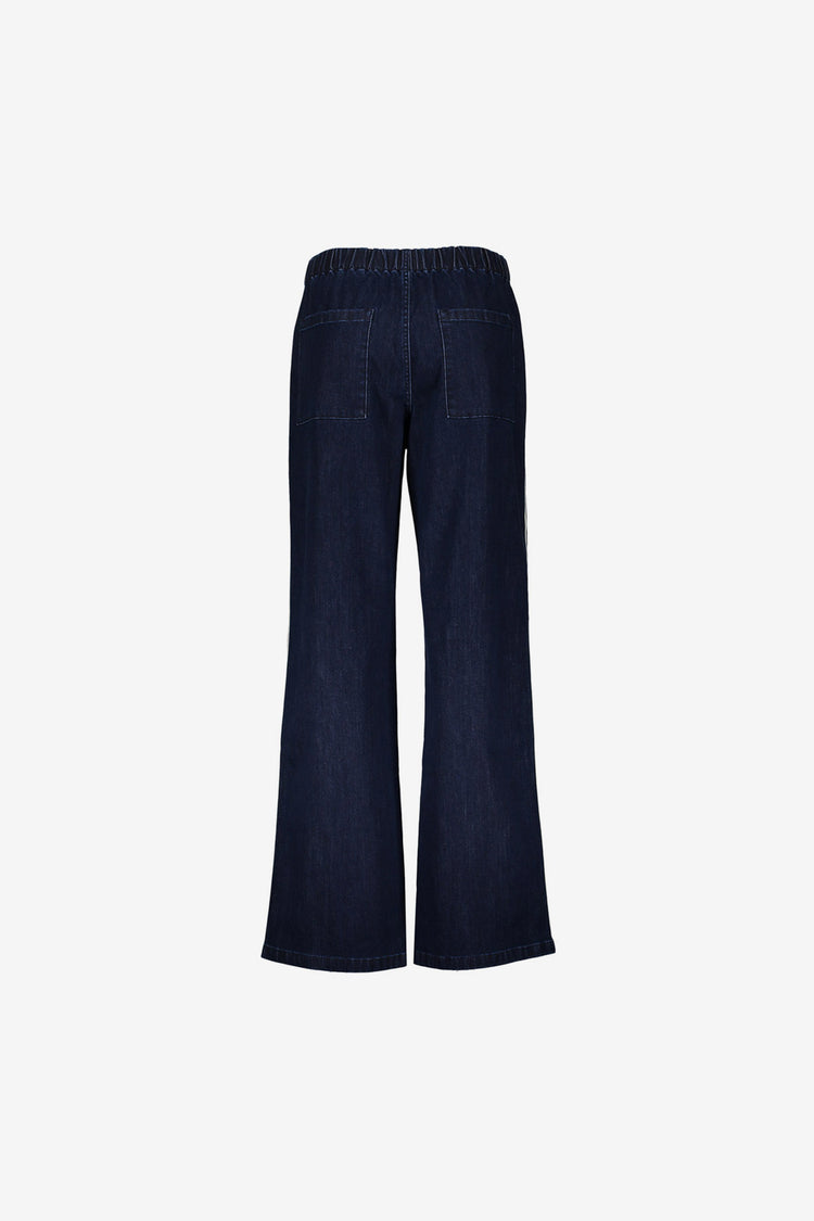 Geisha jeans met elastische band en strikkoord