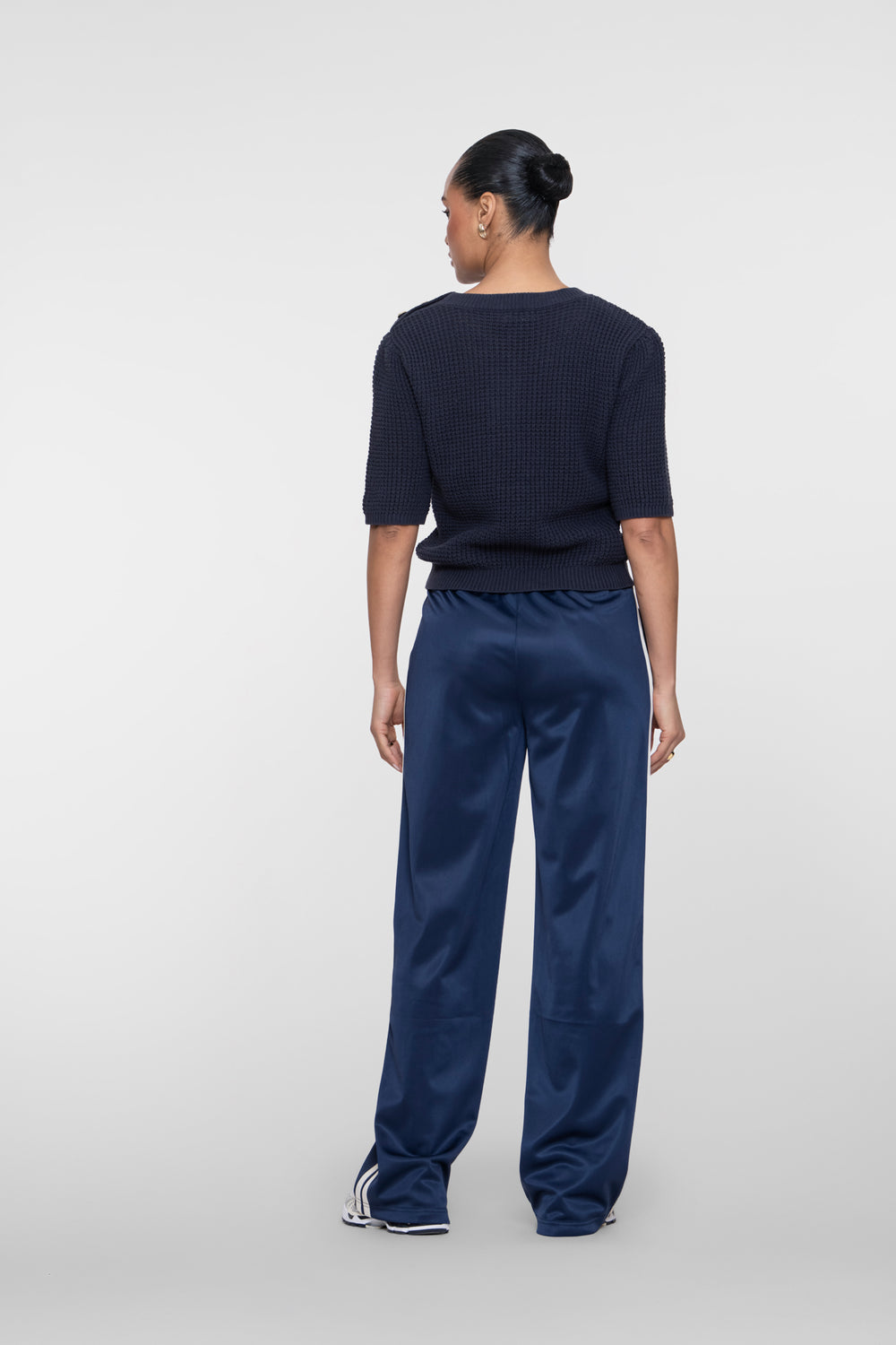 Geisha jogginsbroek wijde trackpants met bies