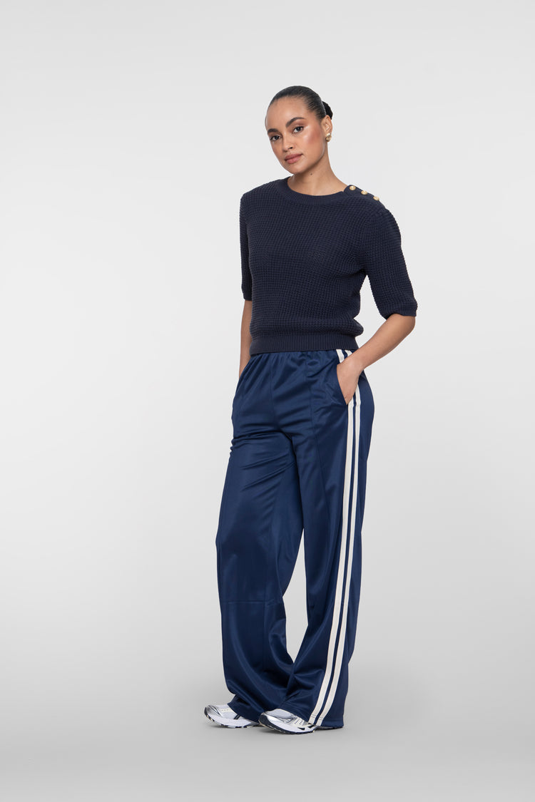 Geisha wijde trackpants met bies