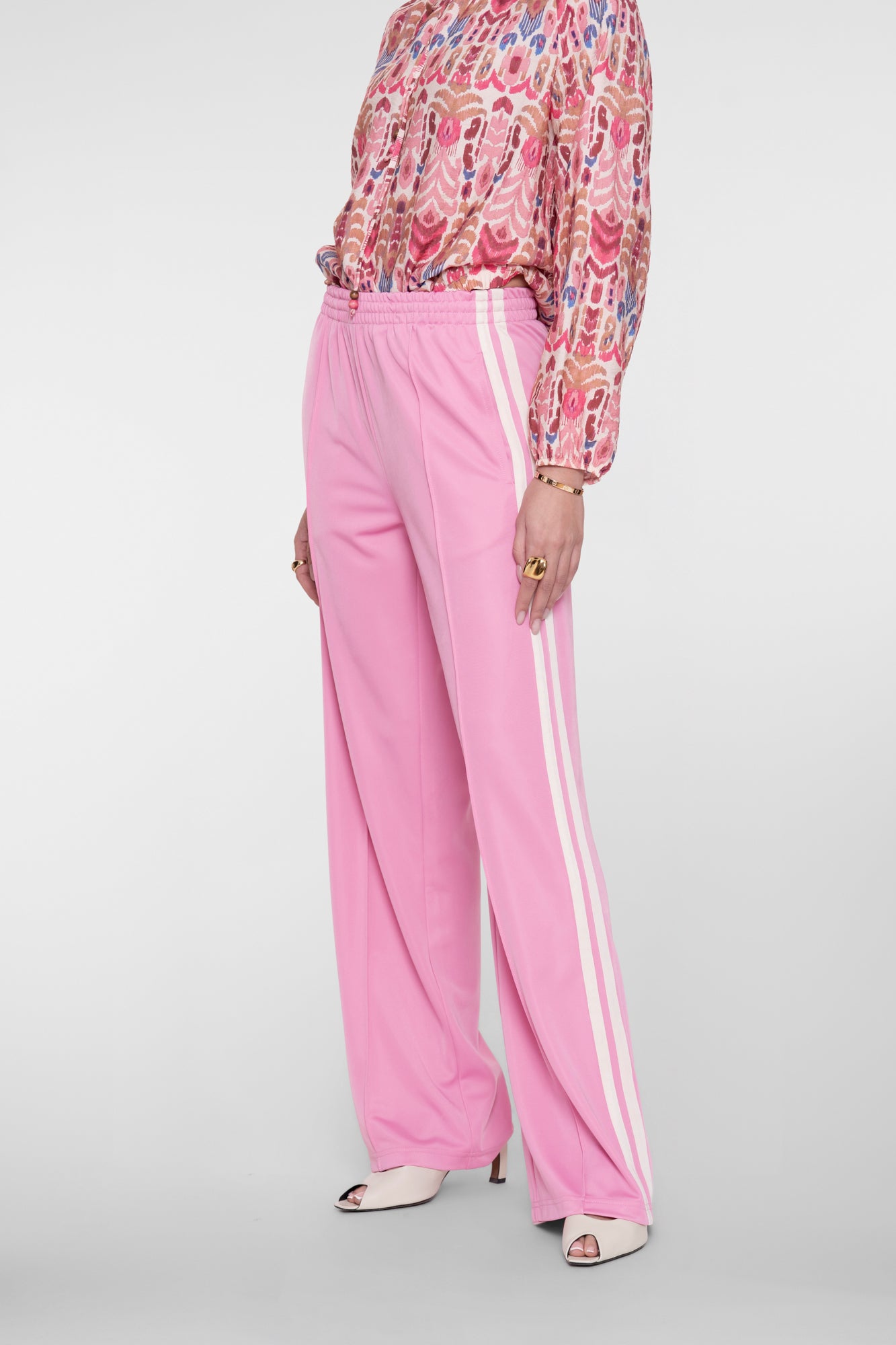 Geisha wijde trackpants met bies
