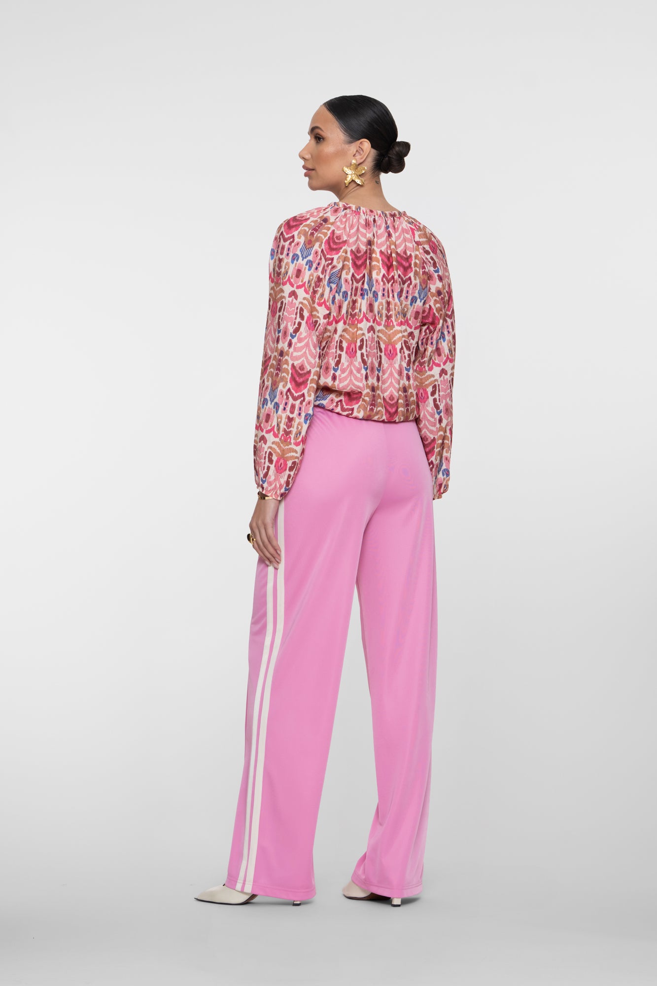 Geisha wijde trackpants met bies