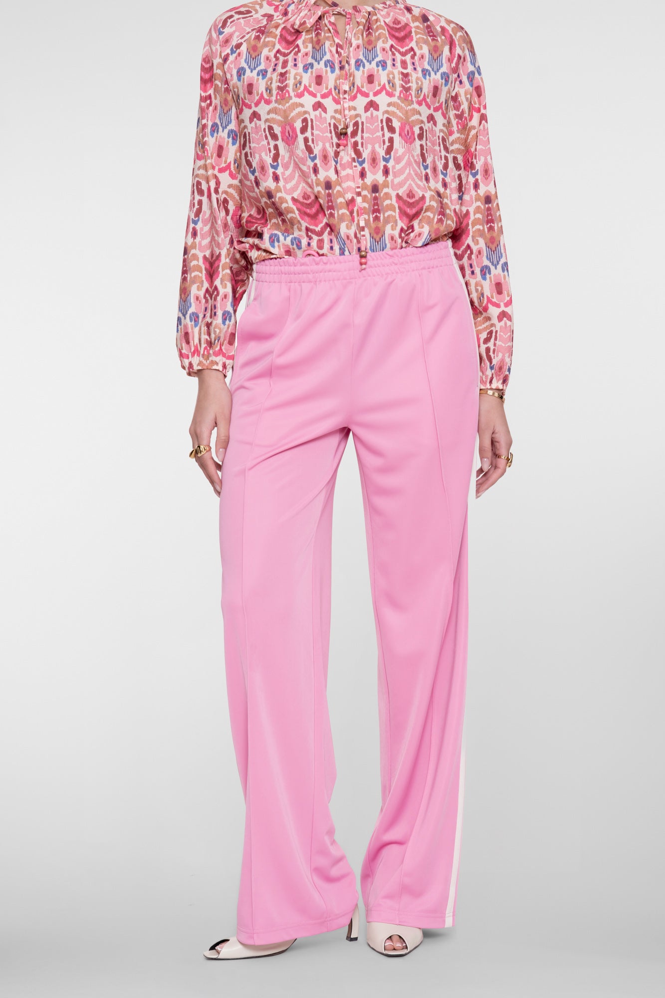 Geisha wijde trackpants met bies