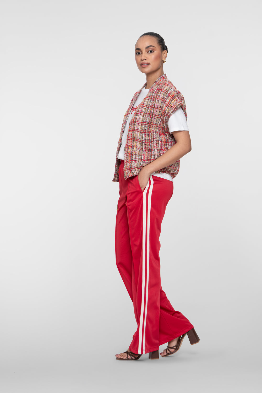 Geisha wijde trackpants met bies