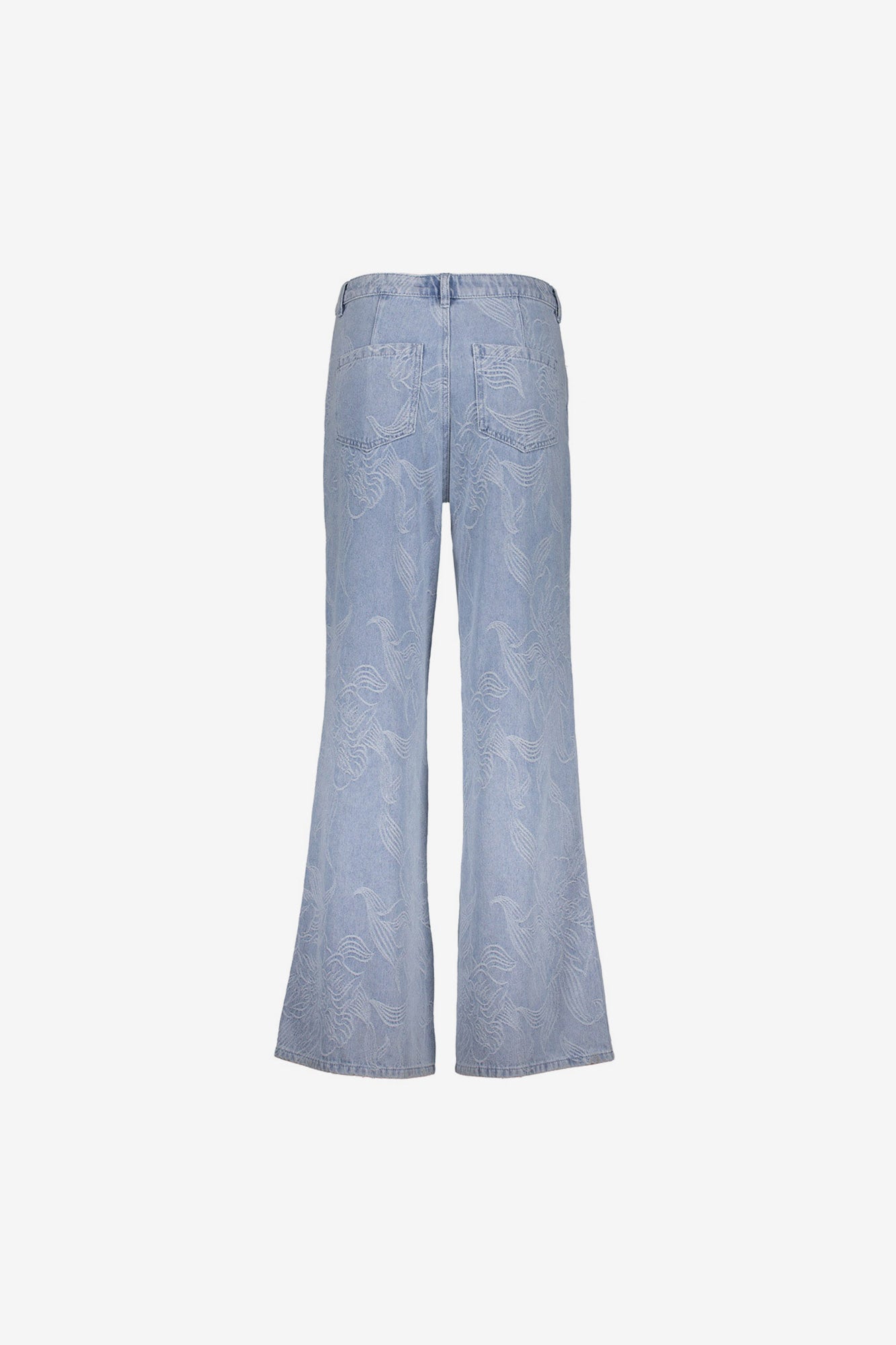 Geisha jeans met jacquard en bloemdessin