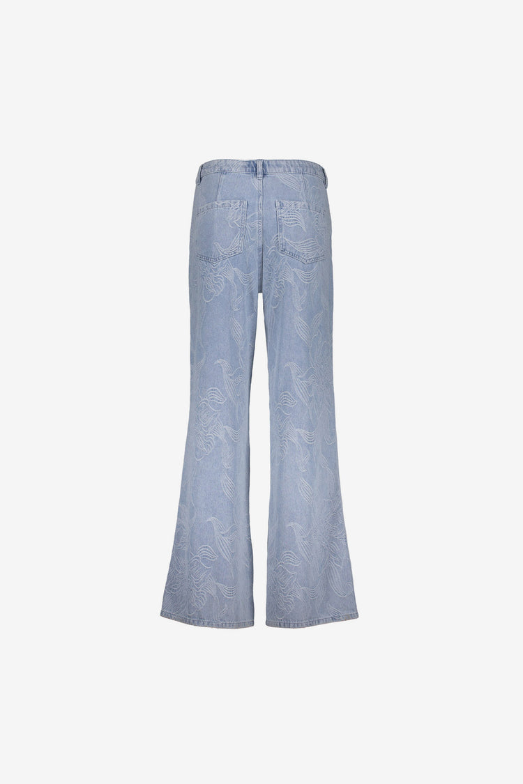 Geisha jeans met jacquard en bloemdessin