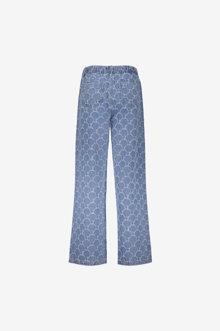 Geisha wide leg jeans met jacquardstructuur