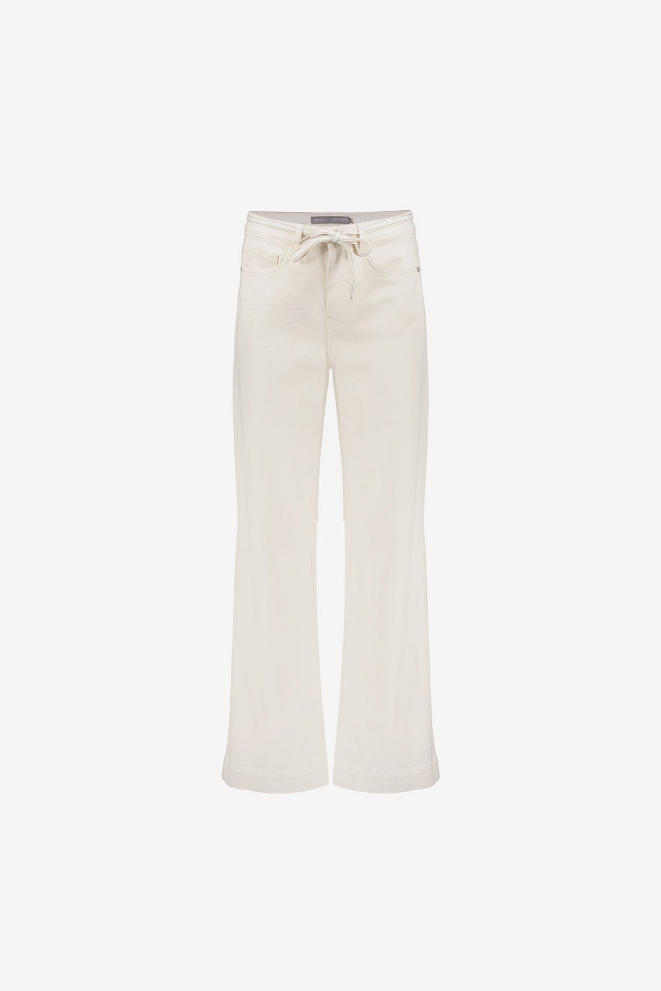 Geisha wide leg jeans ecru met strikceintuur
