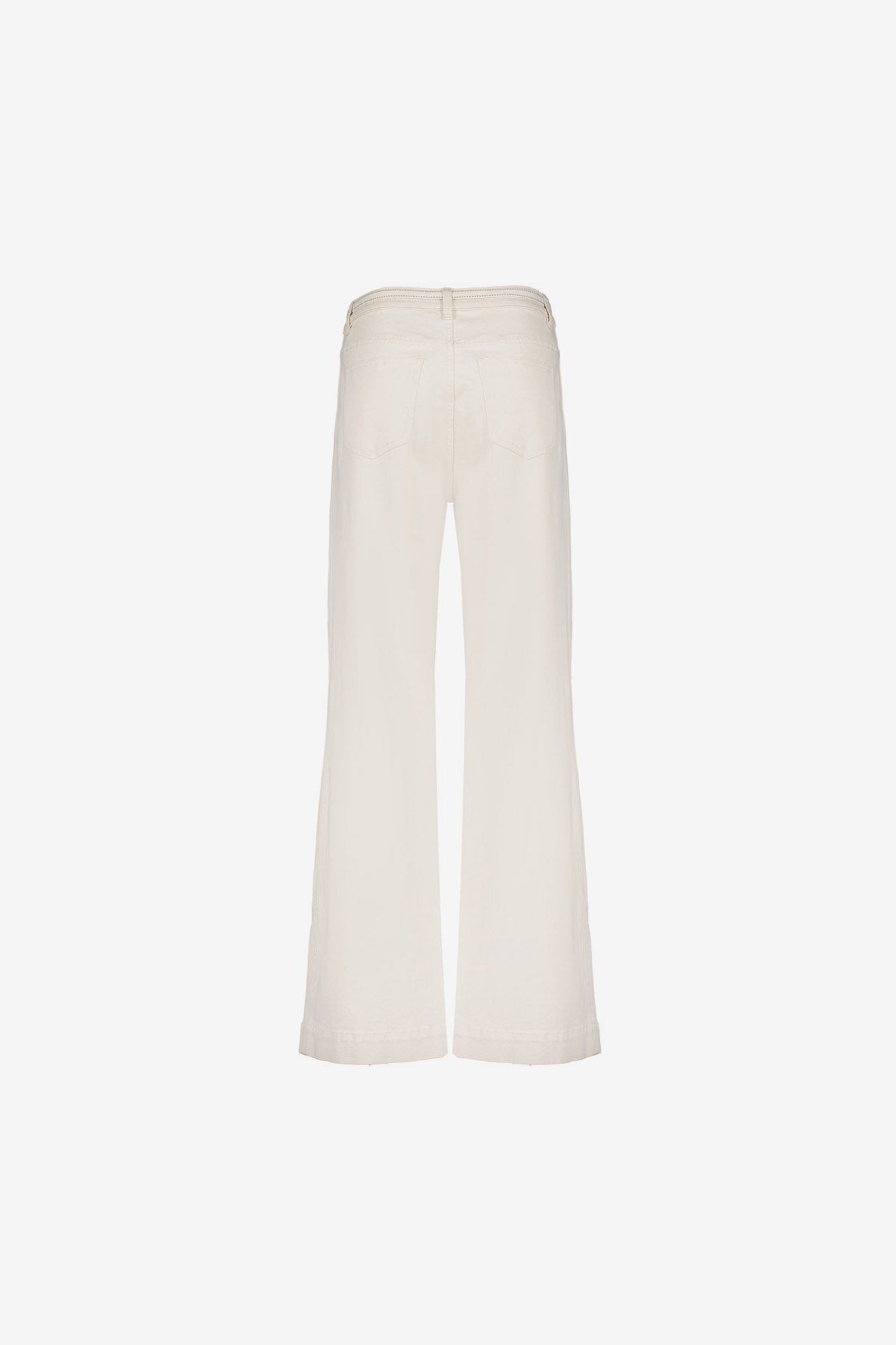 Geisha wide leg jeans ecru met strikceintuur