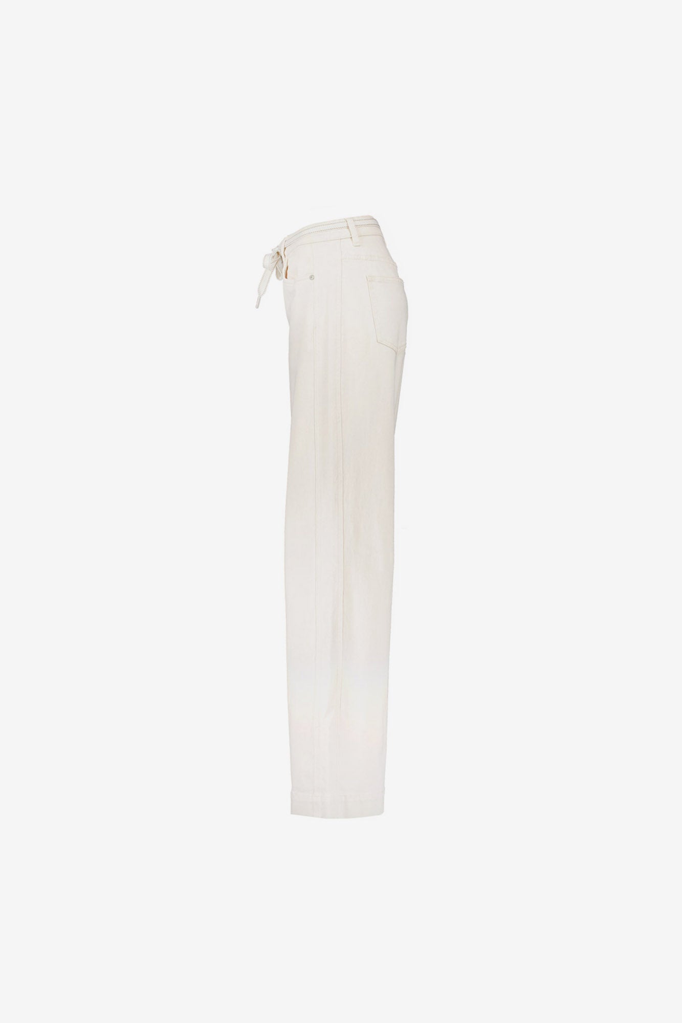 Geisha wide leg jeans ecru met strikceintuur