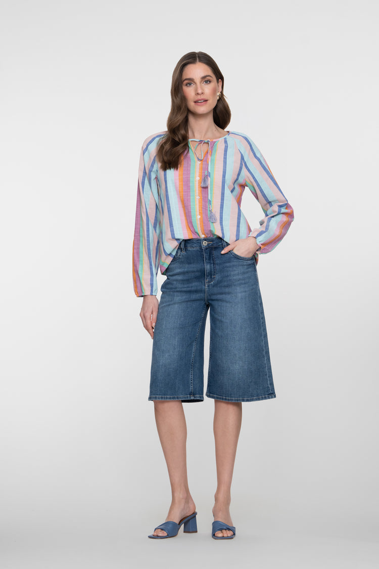 Geisha wijde denim bermuda