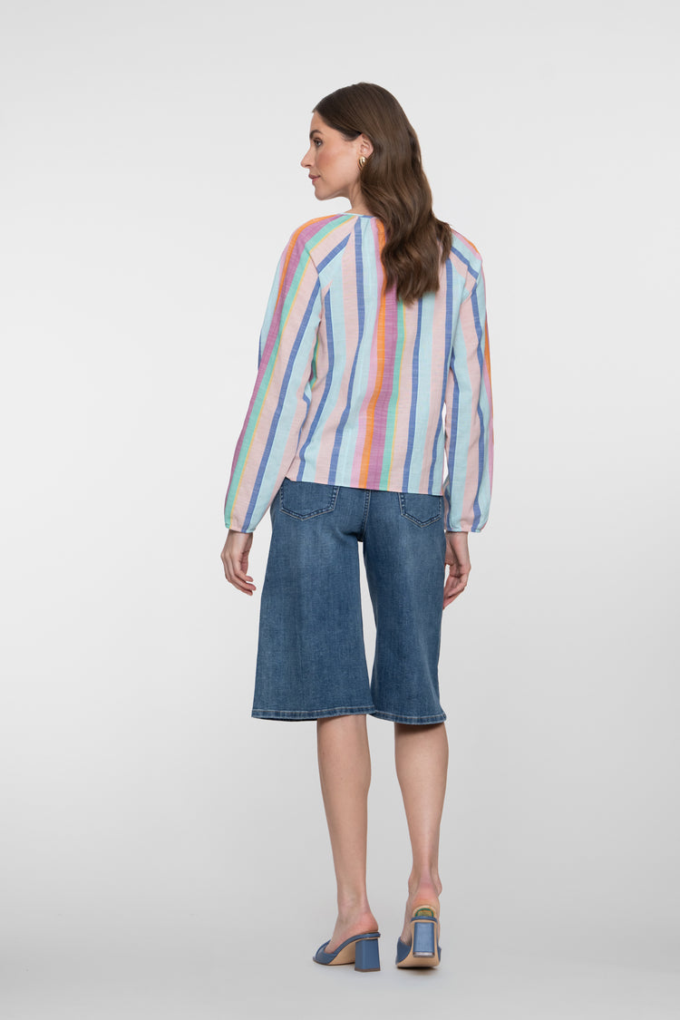 Geisha wijde denim bermuda