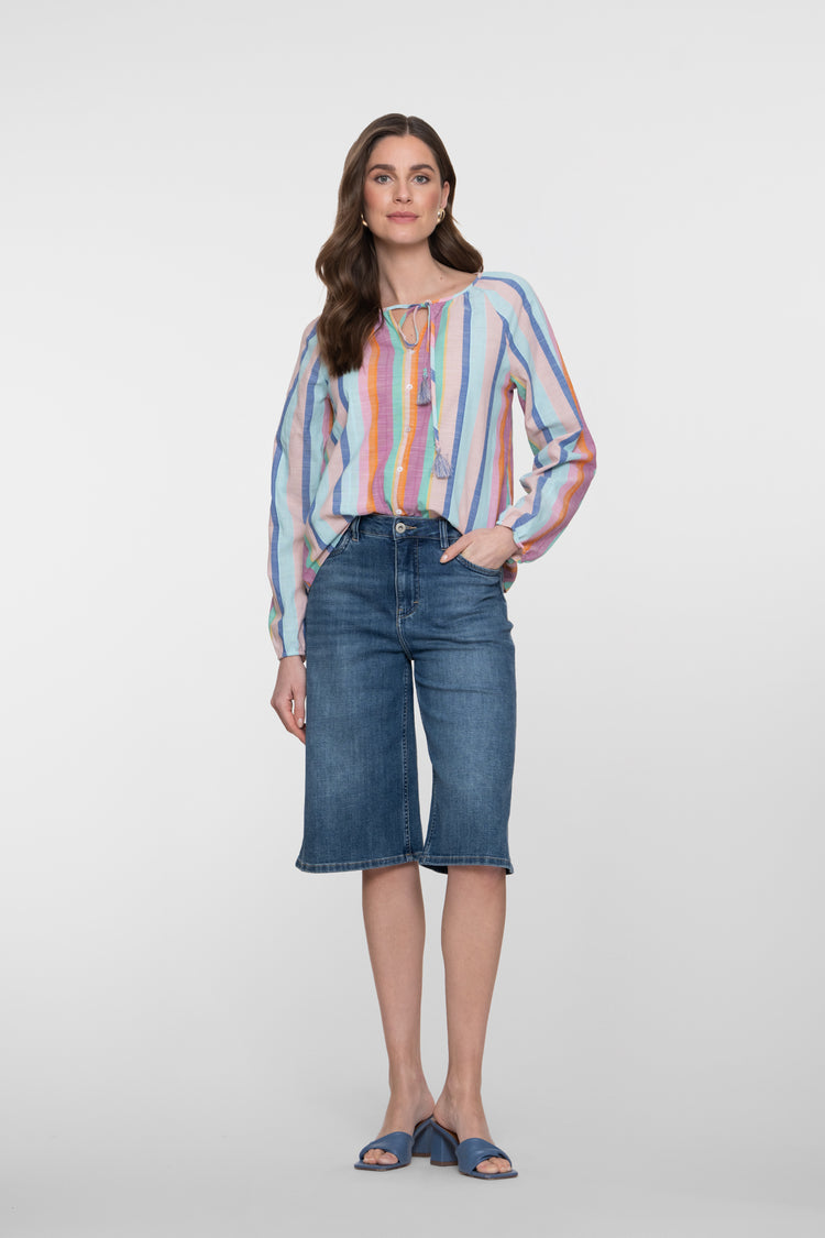 Geisha wijde denim bermuda