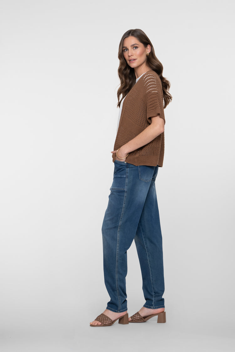 Geisha tapered jeans met patchpockets