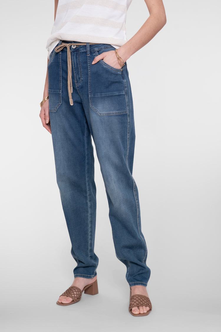 Geisha tapered jeans met patchpockets