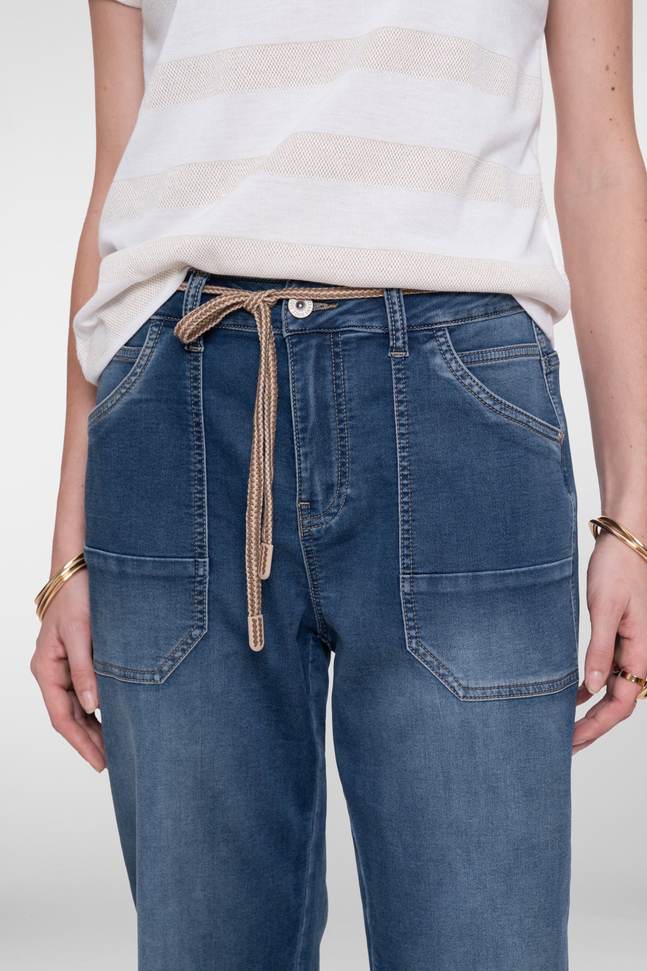 Geisha tapered jeans met patchpockets