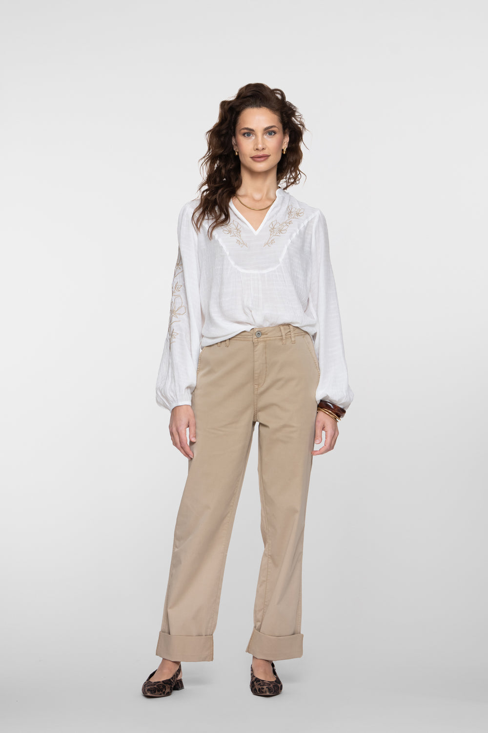 Geisha pantalon met omslag