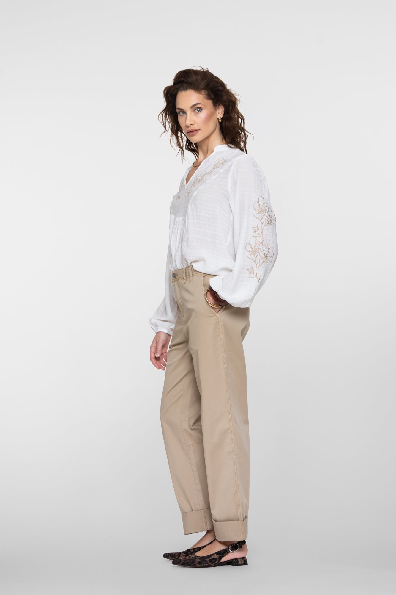 Geisha pantalon met omslag
