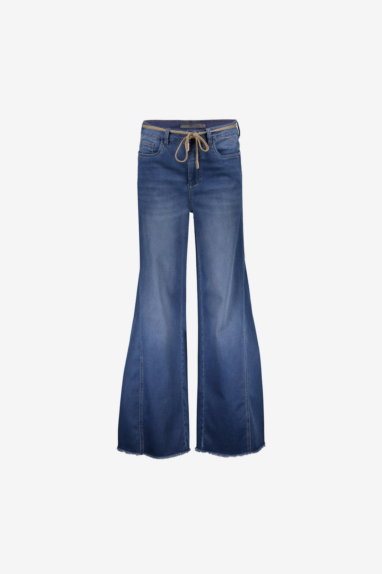 Geisha jeans met high rise en wijde broekspijpen