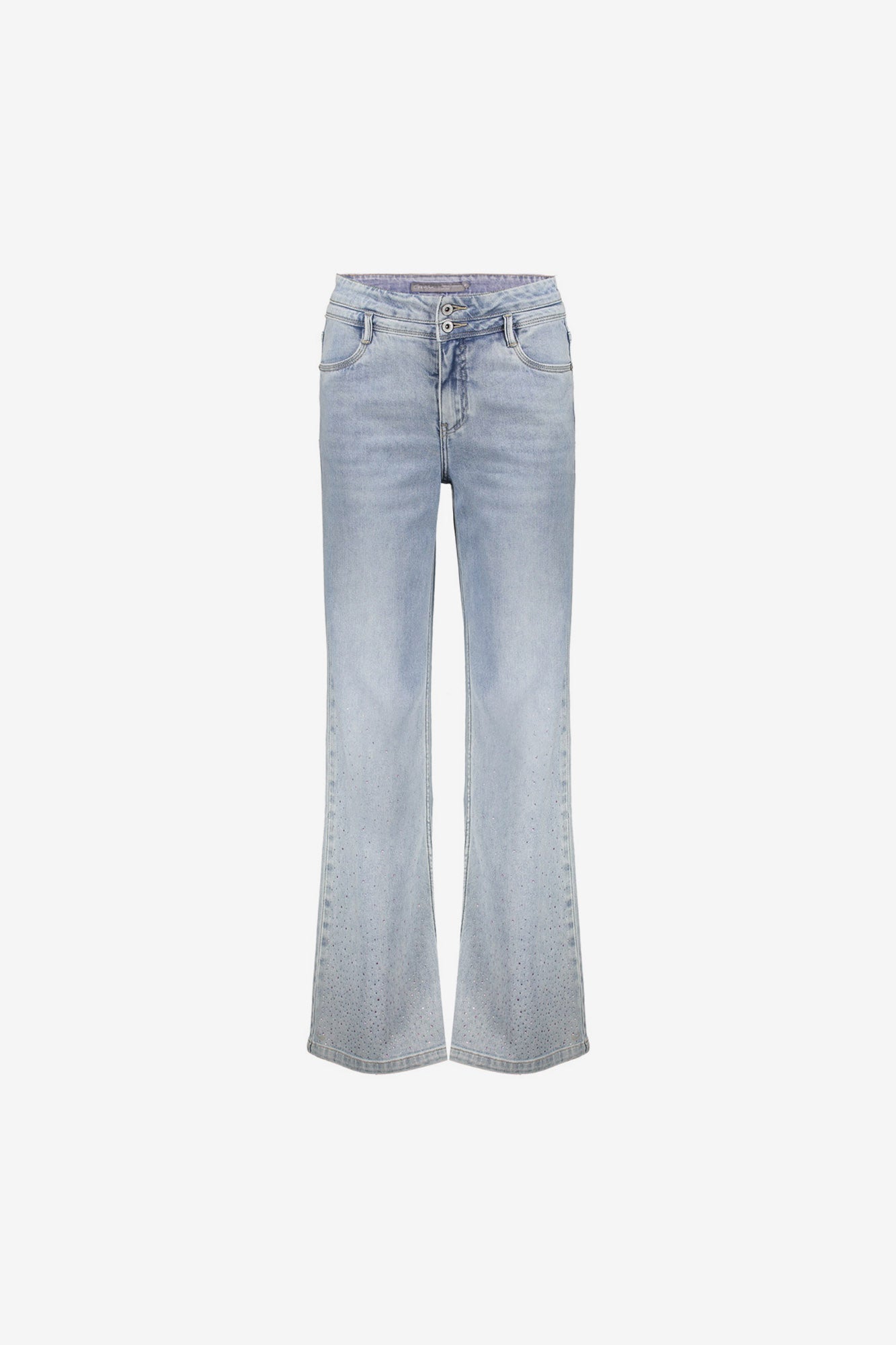 Geisha high rise jeans met wide leg en gekleurde rhinestones