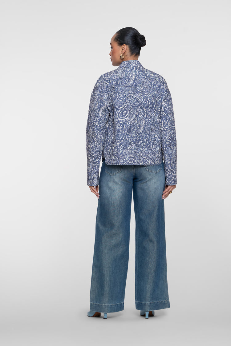 Geisha wide leg jeans met gouden yarn