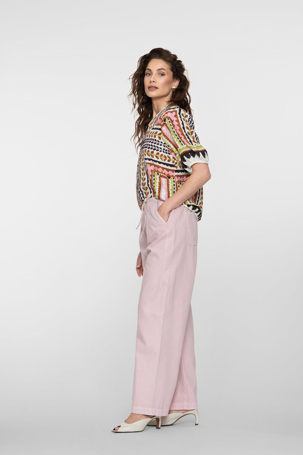 Geisha broek met hoge taille en plooien