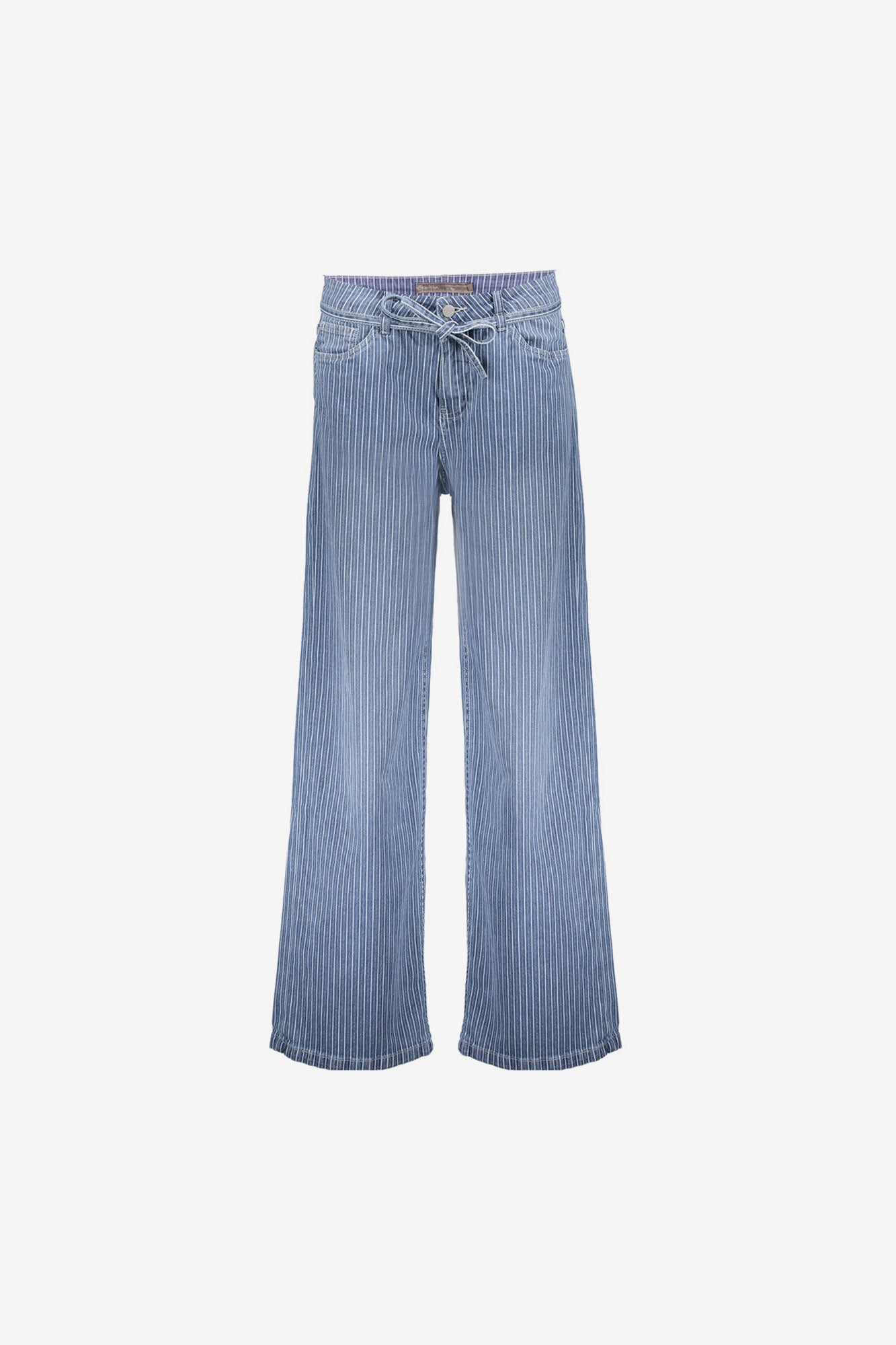 Geisha jeans met sportieve streep en lurex