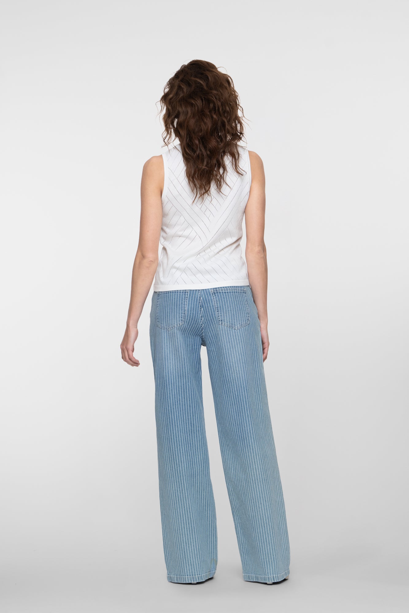 Geisha jeans met sportieve streep en lurex