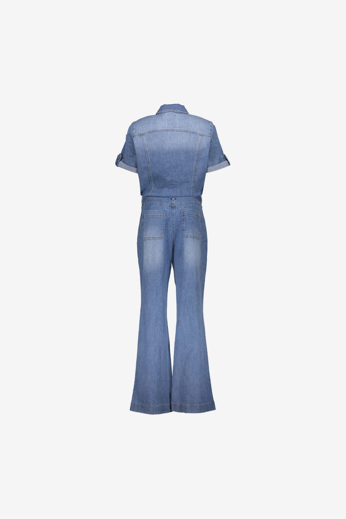 Geisha denim jumpsuit met strikdetail