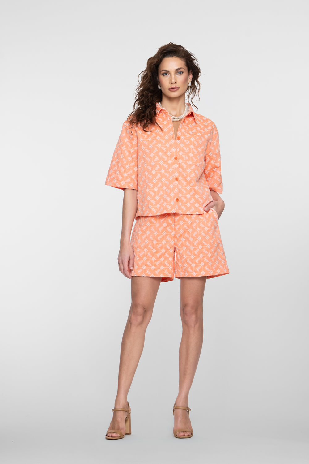 Geisha kleurrijke short met borduur