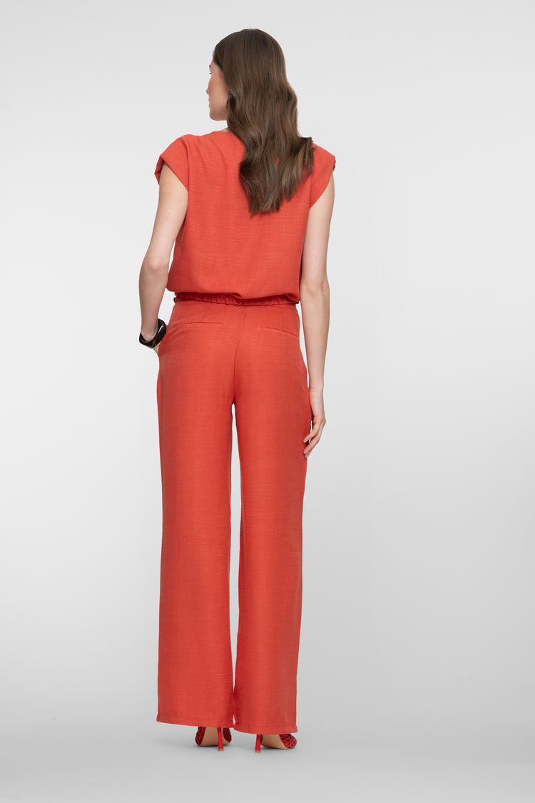 Geisha pantalon met linnenlook