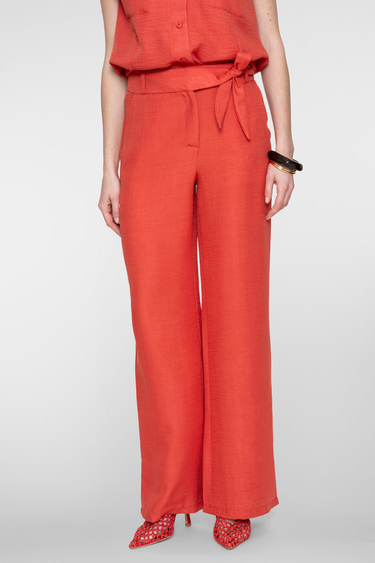 Geisha pantalon met linnenlook