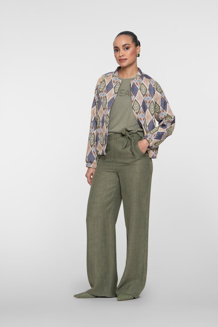 Geisha pantalon met linnenlook