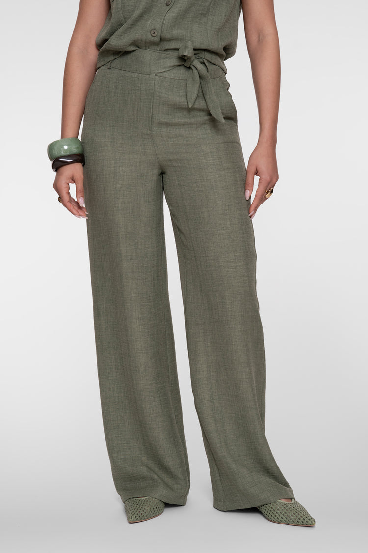 Geisha pantalon met linnenlook