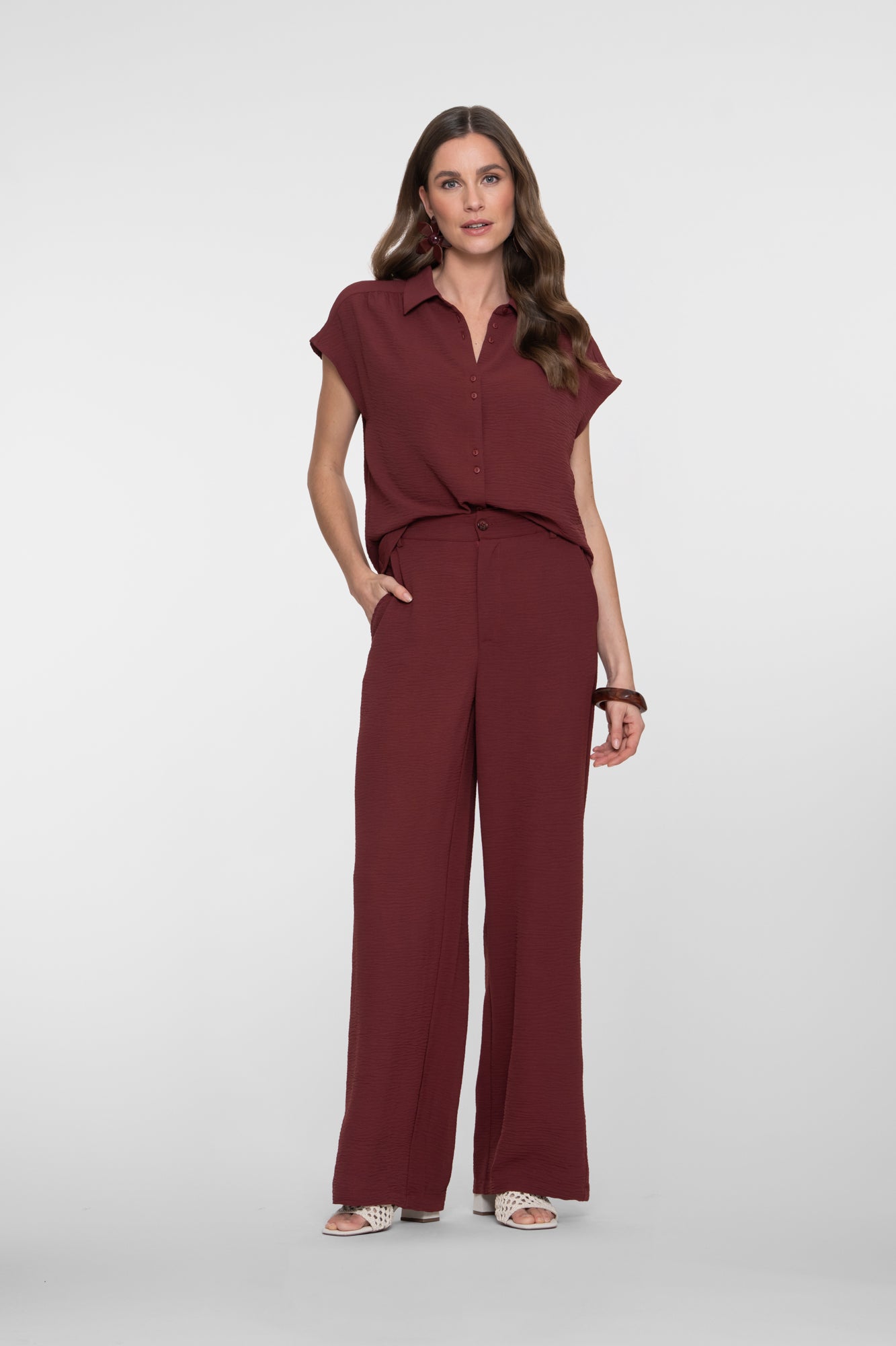 Geisha burgundy pantalon