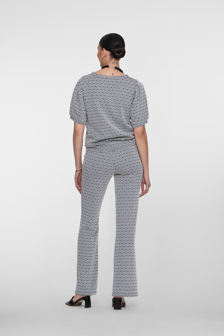 Geisha jacquard flared broek