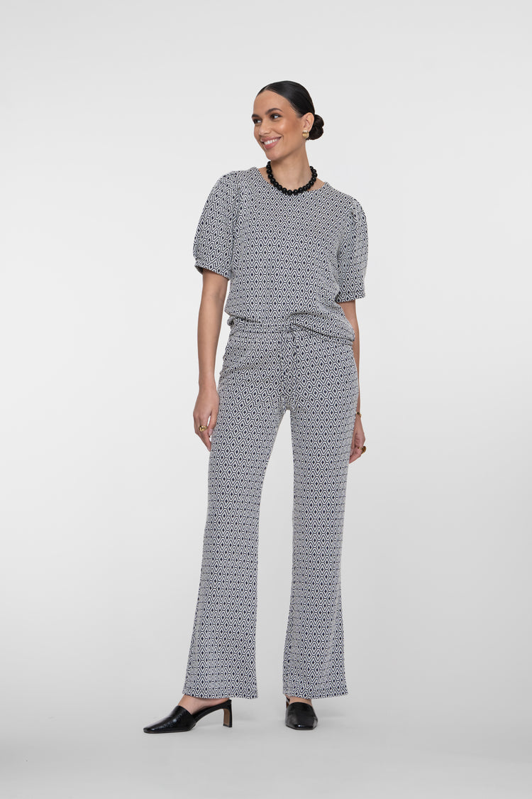 Geisha jacquard flared broek