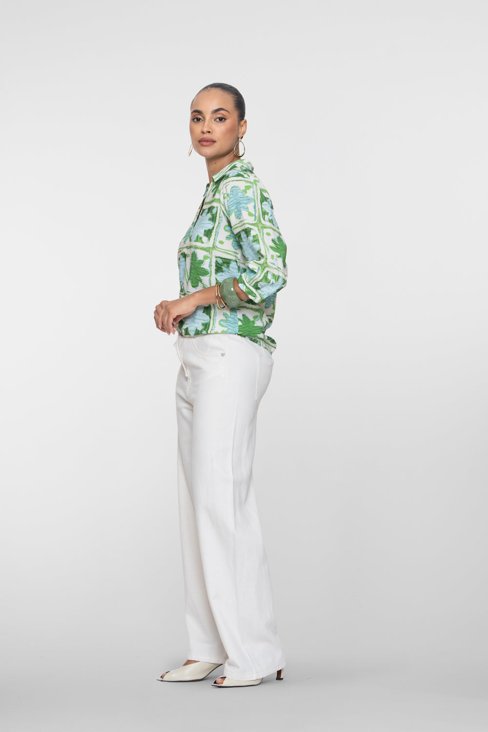 Geisha high waist jeans wit