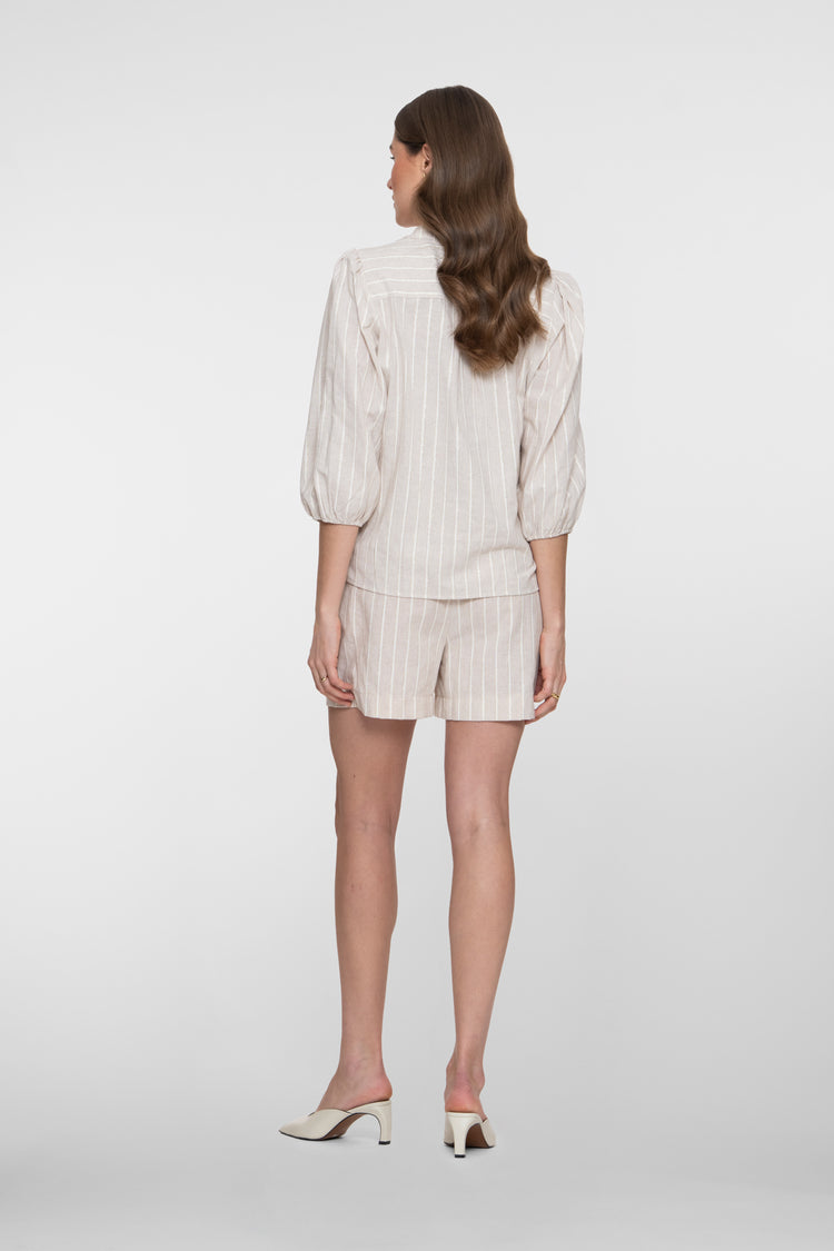 Geisha gestreepte paperbag short met lurex