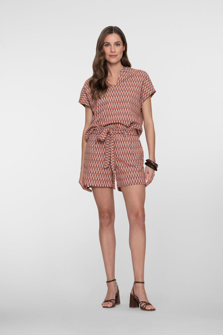 Geisha short met aztec print