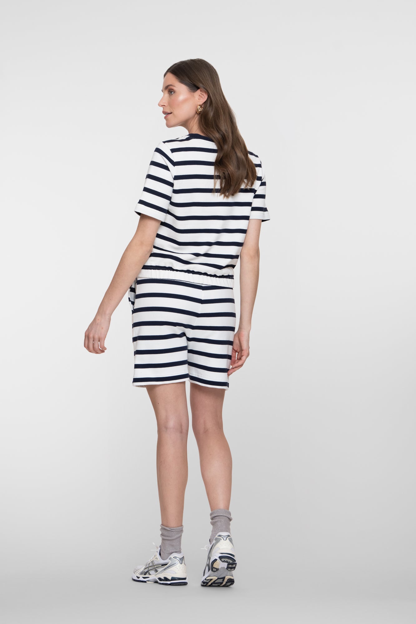 Geisha short met marine stripes