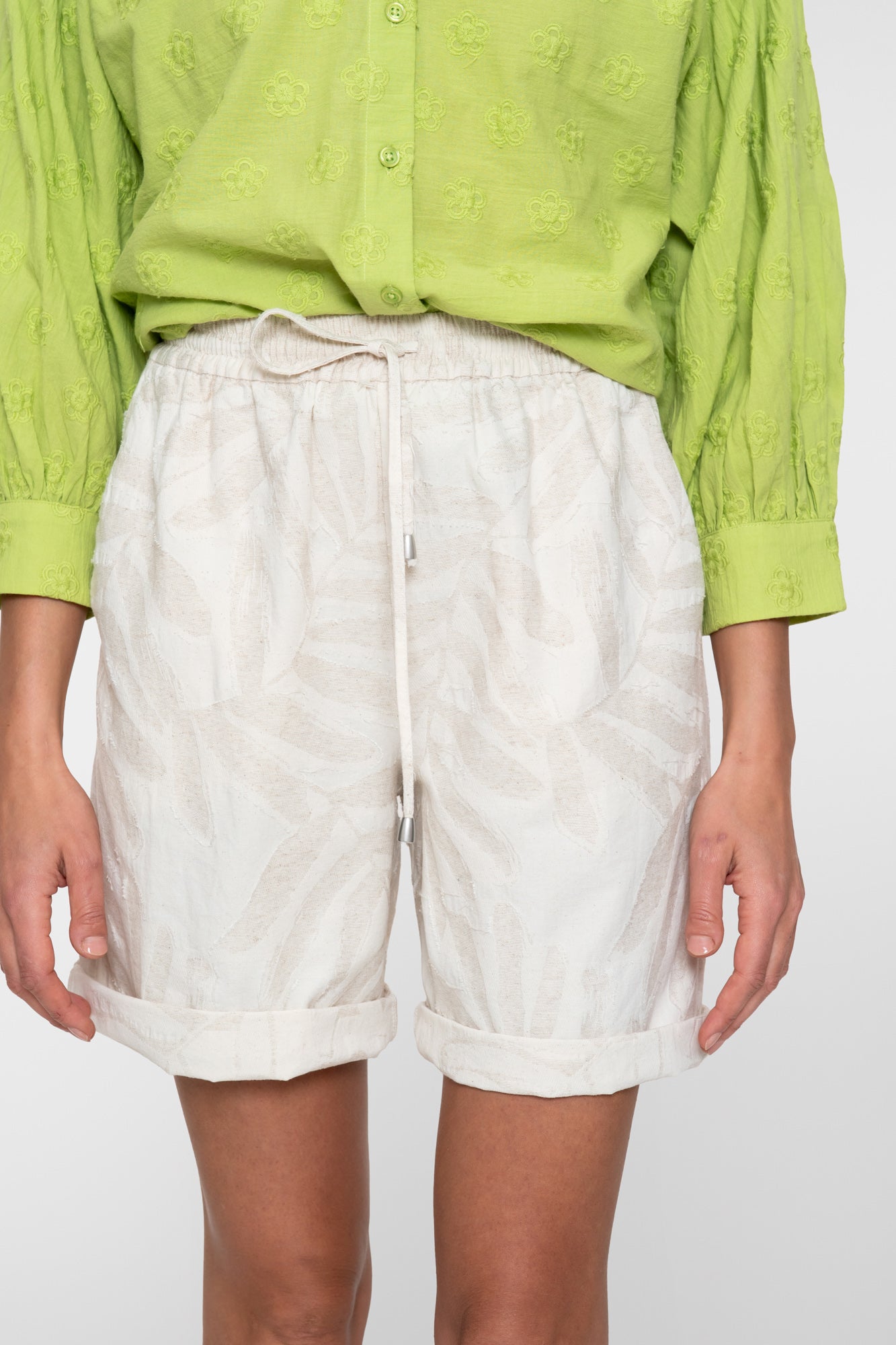 Geisha jaquard short met elastische tailleband