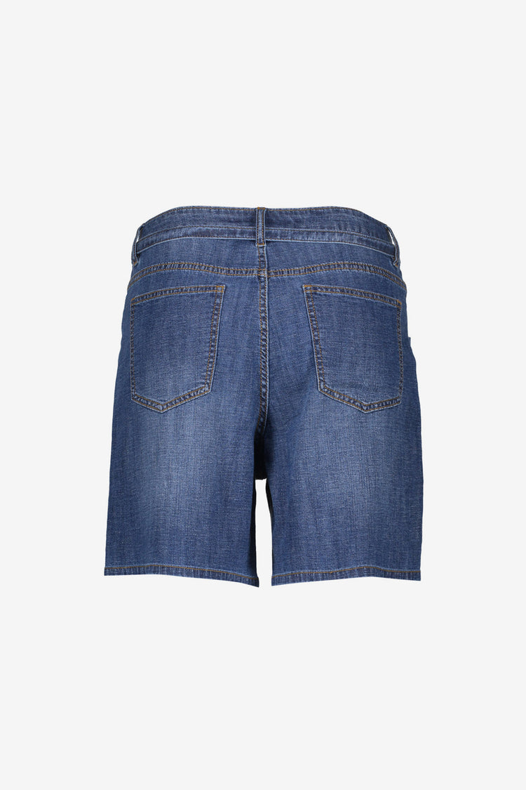 Geisha denim short met strikceintuur