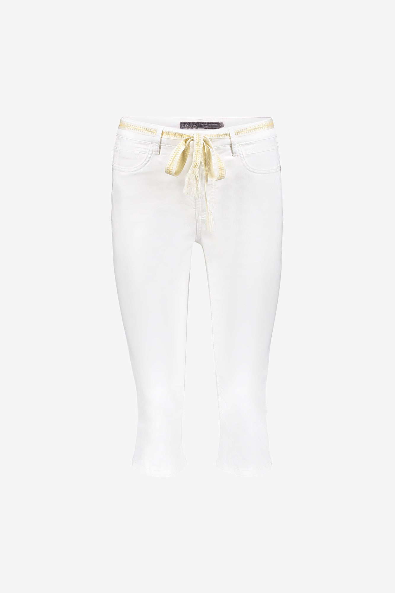 Geisha capri jeans met strikceintuur en comfortabele pasvorm
