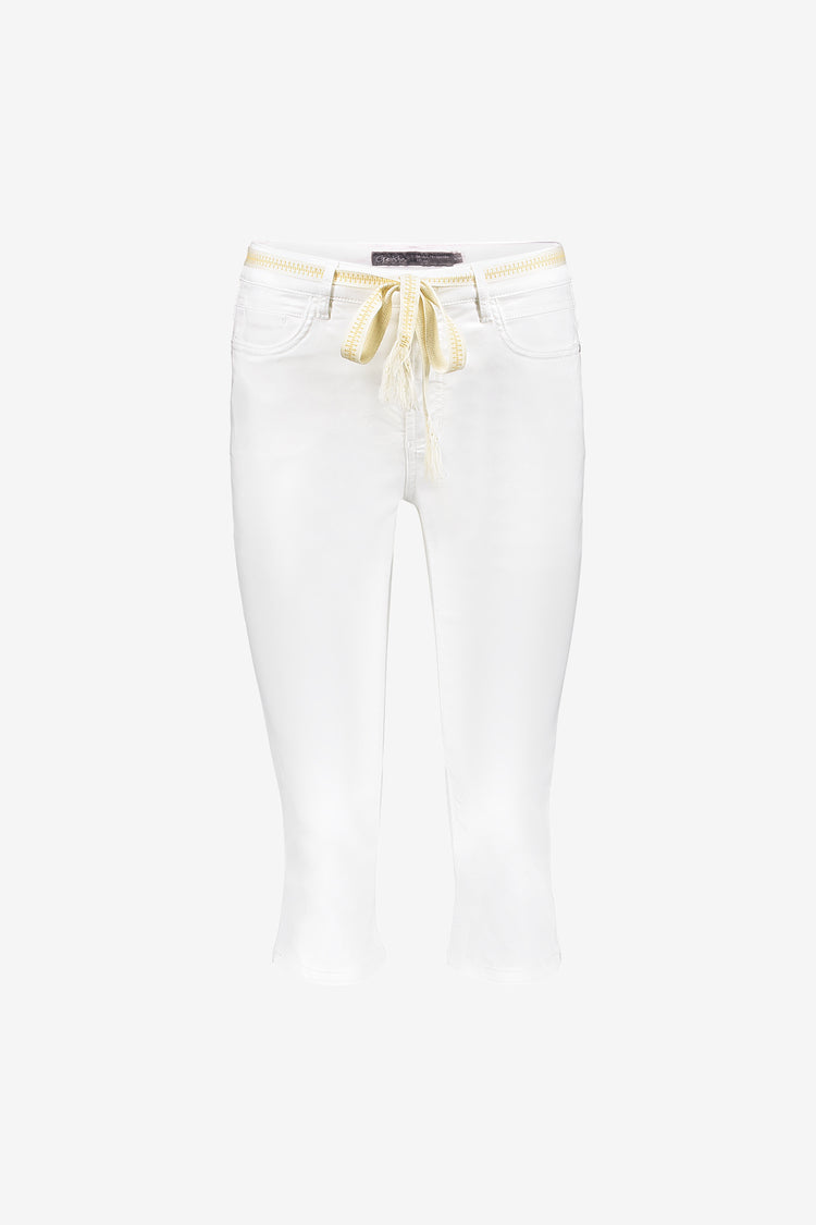 Geisha capri jeans met strikceintuur en comfortabele pasvorm