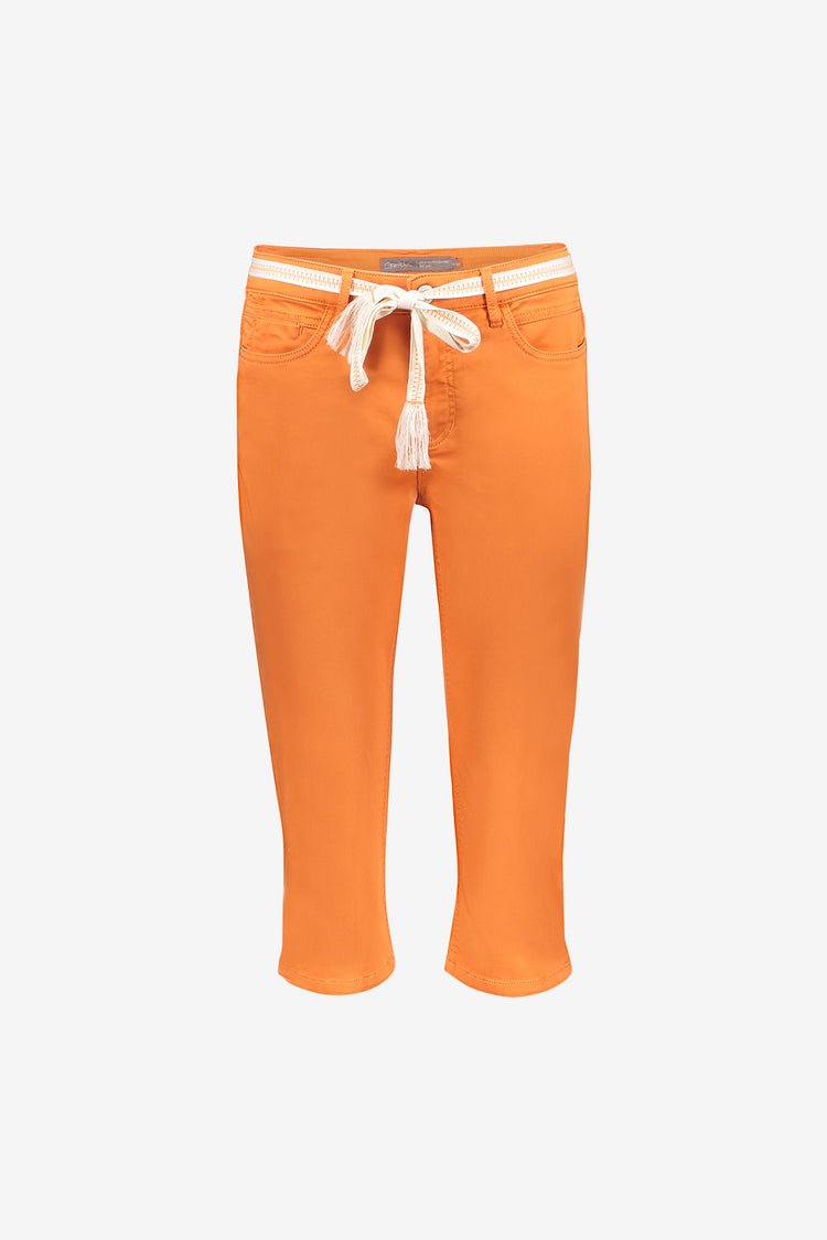 Geisha capri jeans met strikceintuur en comfortabele pasvorm