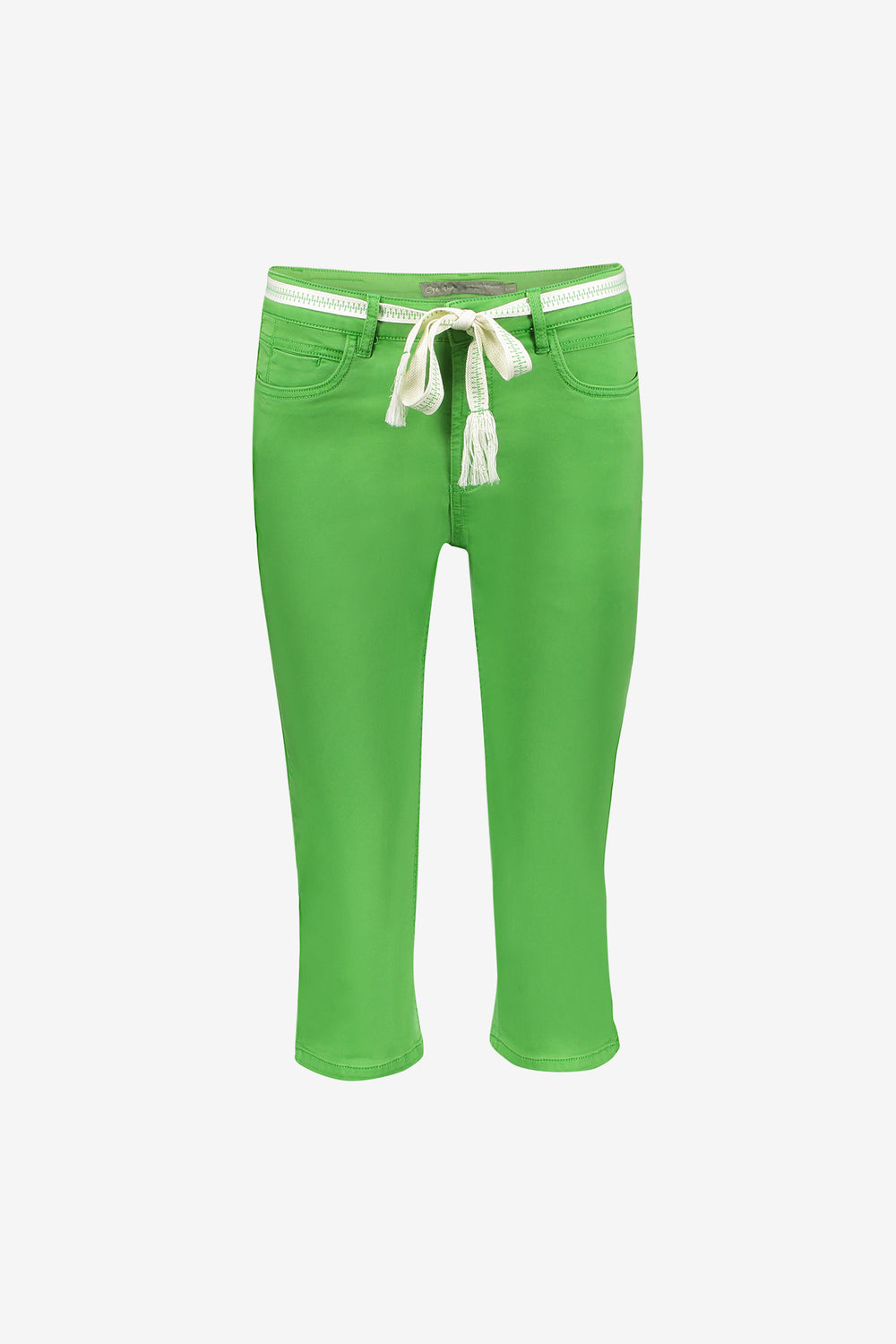 Geisha capri jeans met strikceintuur en comfortabele pasvorm