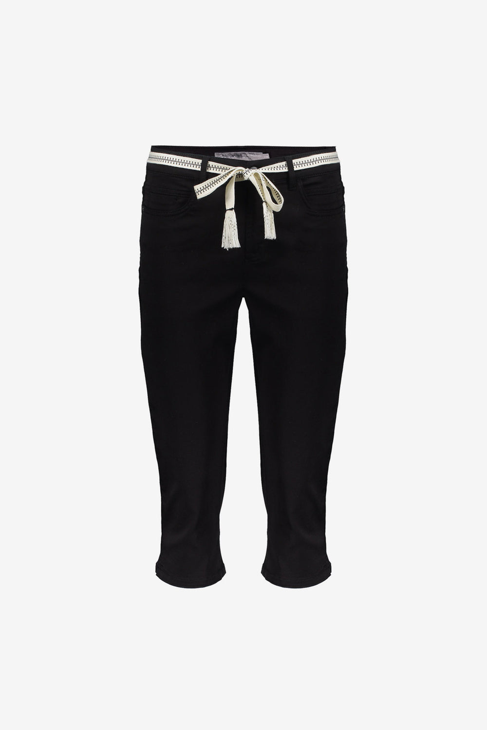 Geisha capri jeans met strikceintuur en comfortabele pasvorm