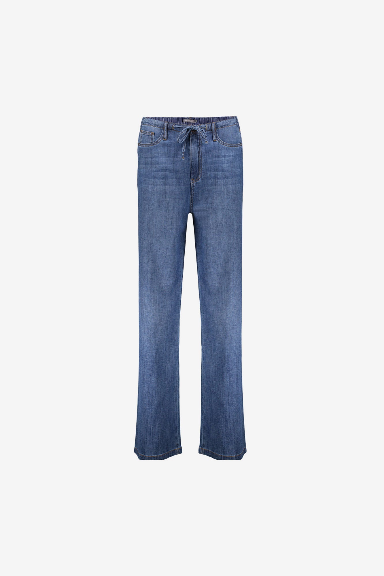 Geisha jeans met hoge taille en strikkoord