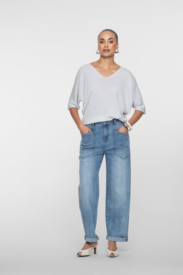 Geisha jeans met rechte pijp en stoere zakdetails
