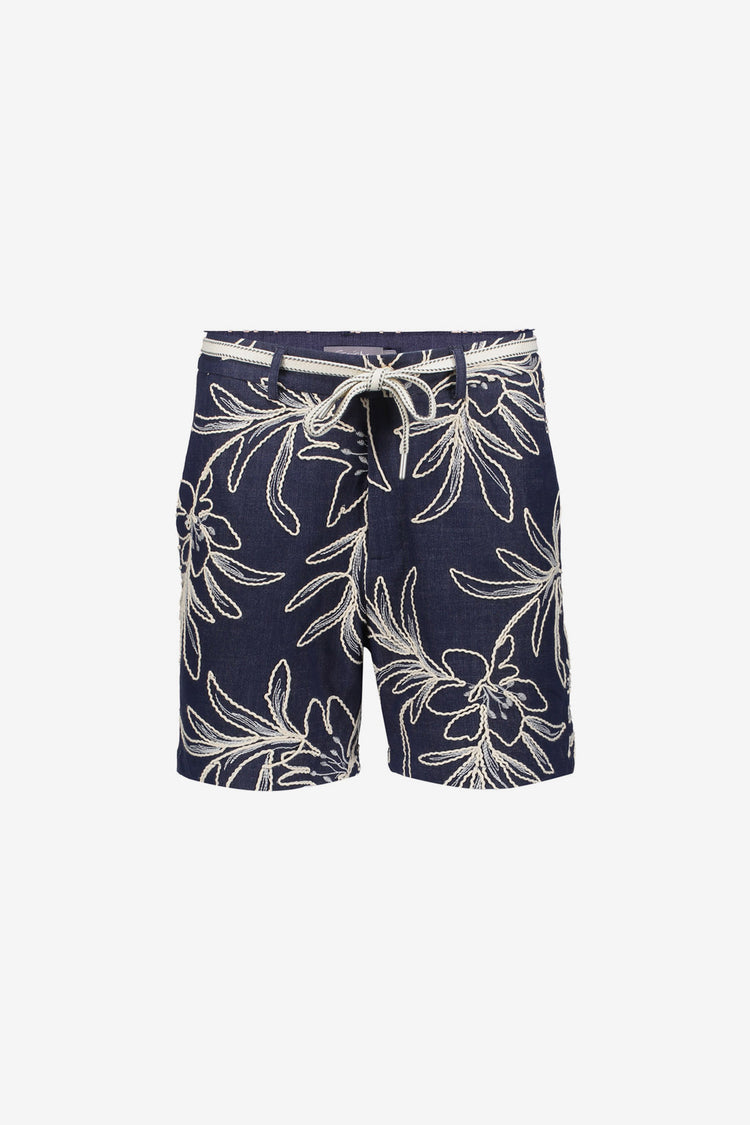Geisha short met botanische embrodery